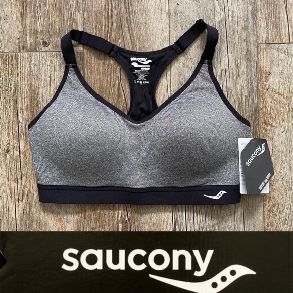 Saucony Sport High Impact Molded Racerback Bra - Molded Cups for Running - Picture 1 of 11